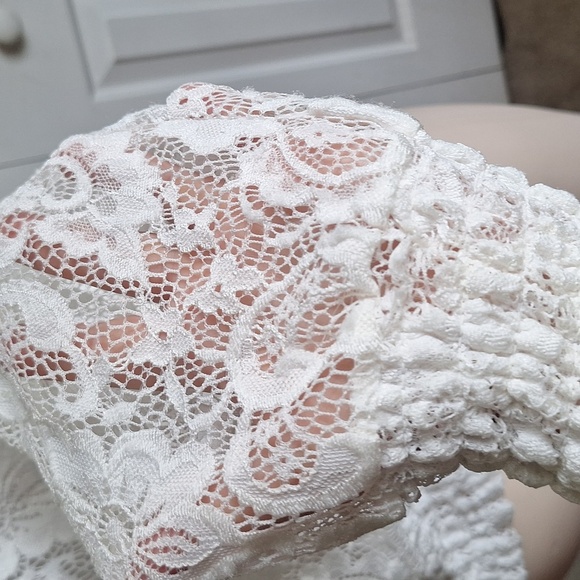 Adiva White Lace Blouse Size M - Picture 5 of 8